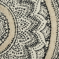 Prirodni tepih od runa ručno je izrađen s crnim printom.