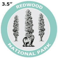 Nacionalni park crveno drvo 3,5 - vinilna naljepnica s grafikom na braniku automobila-turistički suvenir za odmor-Nacionalna
