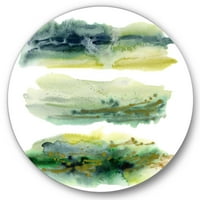 Dizajnerska umjetnost zlatno-zeleni apstraktni oblaci Moderni kružni metalni zidni umjetnički disk od 36