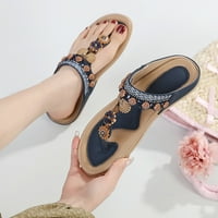 Sandale; ženske japanke sa supinatorom; Udobna kombinacija; Ležerne japanke na plaži u boemskom stilu s rhinestones;