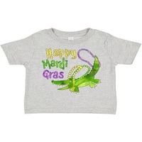 Preslatka slatka majica od aligatora u stilu Mardi Grasa s perlicama kao poklon za mlađeg dječaka ili djevojčicu
