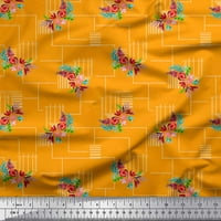 Poliesterska krep tkanina U mumbo-u s umjetničkim otiscima lišća i cvijeća iz mumbo-a