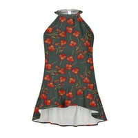 Seksi haljine za žene mini bez rukava s cvjetnim uzorkom u crvenoj boji