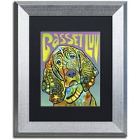 Zaštitni znak likovna umjetnost 'Basset luv' platno umjetnost Deana Russoa, Black Matte, Silver Frame