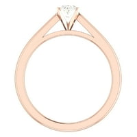 Dijamantni zaručnički prsten za žene ovalni pasijans Gia certificiran 4-karata 0. karat 14K ružičasto zlato
