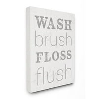 Stupell Home Decor Crash Crash Floss Flush sivo i bijelo nevolje rustikalni izgled tipografija