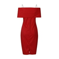 Ljetne haljine za žene tiskane halter a-line mini casual kratki rukavi zabava crvena xl