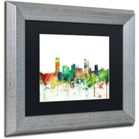 Zaštitni znak likovna umjetnost Milwaukee Wisconsin Skyline sp Canvas Art by Marlene Watson, Black Matte, Silver