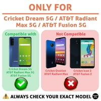 TalkingCase Slim Telefon kompatibilan za kriket Dream 5G, AT&T Radiant MA 5G FUSION 5G, crni mačji ispis, lagan,
