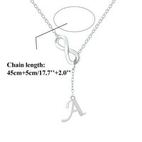 modna srebrna ogrlica s kićankom u obliku slova a za žene srebrne ogrlice za žene s slovom i za tinejdžerice nakit