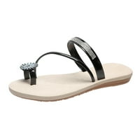 WandaTree Womens Ljetni sandale s nogama s nogama, rinestone casual plaže cipele crne