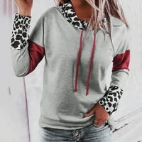 Entyinea ženske predimenzionirane dukseve trenirke za košuljicu print ležerna dugih rukava obrezana pulover gornje