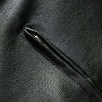 Muška motociklistička jakna u A-listi-modna kožna ugrađena dolčevita dugih rukava jednobojni jesenski kaput s