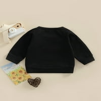 Novorođenčad pulover dugih rukava, slovo tiskani okrugli vrat jednostavni stil vrhova, ležerna majica na otvorenom