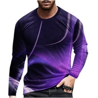 Rasprodaja Modni pulover s dugim rukavima s okruglim vratom 3 a print kontrastne majice za muškarce ugrađena ležerna