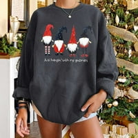 Rasprodaja božićnih trenirki za žene, zabavni pulover dugih rukava sa slatkim printom pingvina, preveliki modni