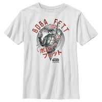 Majica samuraja Bobe Fetta Ratovi zvijezda: vizije za dječake, bijela, prevelike veličine
