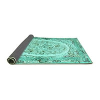 Tradicionalni unutarnji tepisi, Perzijska Tirkizno plava, kvadrat od 5 stopa