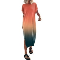 Ženska ljetna haljina Batwing Rukav za rukav ležerni labavi prorez na duge haljine na plaži