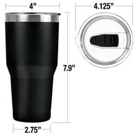 Putna šalica za kavu od nehrđajućeg čelika, vakuumski izolirana i dvostruka stijenka s nepropusnim kliznim poklopcem