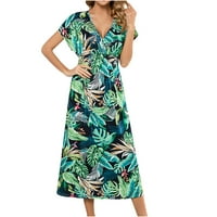 Haljine za plažu za žene Ljetne haljine Grafički kratki rukavi bez vrata V vrat trendovska čipka Dolman Rukav