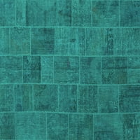 Ahgly Company Unutarnji kvadratni patchwork Tirkizno plava prostirka prijelaznog područja, 3 'Trg