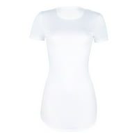 Ženske haljine kratki rukavi Čvrsta ležerna dužina koljena Mini okrugli dekolte ljetna haljina bijela m