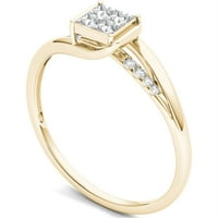 Zaručnički prsten od žutog zlata od 10 karata s dijamantom u rezuprinceza