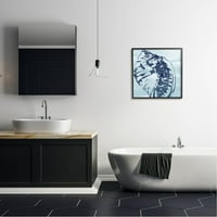 Plavi motiv školjke u akvarelu, grafika u crnom okviru, zidni tisak, dizajn June Erike Vess