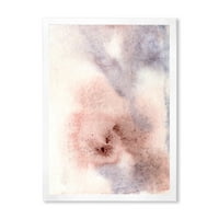 DesignArt 'Pastel Sažetak s ružičastom plavom bež i crvenim mrljama' modernim uokvirenim umjetničkim printom