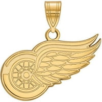 14K žuto zlato NHL logotip detroit crvena krila srednje privjesak