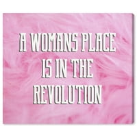 Typografija avenije Runway Avenue i citati Zidna umjetnička platna Otisci 'In The Revolution Pink' Osnažene žene