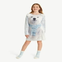 Odjeća za pidžamu od bijelog medvjeda s dugim rukavima, veličine 5-18