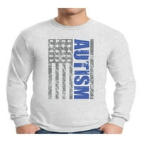 Vrhovi majica s dugim rukavima s američkom zastavom u stilu a za muškarce koji informiraju o autizmu