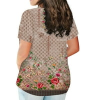 Ženske košulje u A-listi, Ženska majica kratkih rukava s okruglim vratom, prevelika Majica, Povremeni tiskani