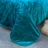 Mekani plišani deka za runo, pokrivač utisnuta čvrstog u boji, kraljica 75 91