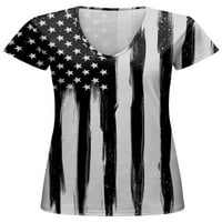 Ženska majica s kratkim rukavima, Majica kratkih rukava, ljetni vrhovi s printom američke zastave, mekana majica,