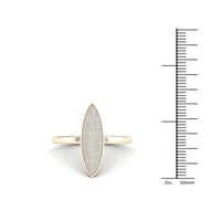 Modni dijamantni prsten od 14 karata u obliku markize od žutog zlata od 10 karata