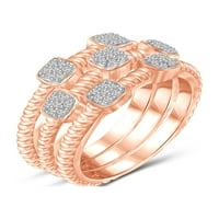 Dijamantni prstenovi na draguljarima za žene - karatni bijeli dijamantni prsten nakit - ružino zlato preko srebrnih