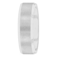 Muški srebrni ton volfram sa običnim Beveled Comfort Fit Wedding Band - Mens Ring