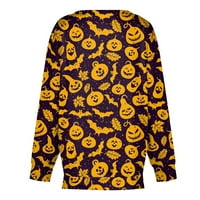 Ženski ležerni modni Halloween print dugih rukava pulover s patentnim zatvaračem Top bluza