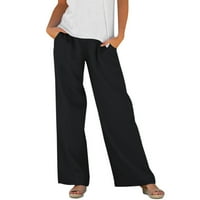 ; ženske casual obične hlače s labavim džepovima i elastičnim strukom, duge hlače, ženske Radne hlače, poslovne