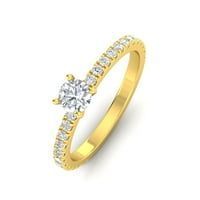 Carat Tw okrugli prstenovi za angažiranje prirodnih dijamanata u 10k žutom zlatu