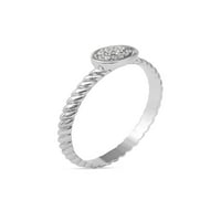 Zaručnički prsten od srebra ovalnog oblika s dijamantom od 1 20 karata