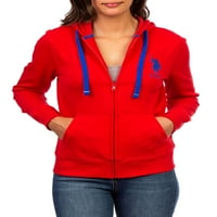 S. Polo ASN. Ženska majica s kapuljačom s patentnim zatvaračem s trostrukom krunom