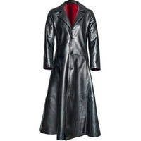 Muški modni gotički dugi kaput od kožnog kaputa fau kožna jakna jakne s-5xl crni xxxxl