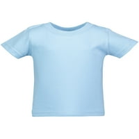 pamučna majica kratkih rukava za dojenčad i malu djecu, majica s okruglim vratom od dresa, poručnica Blue