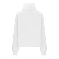 Wenini tunika vrhovi za žene Clearment casual grafičke majice zimske obojene pola zatvarača pulover pulover gornji