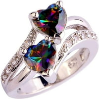 Prstenovi od nehrđajućeg čelika za muškarce i žene Dugin zaručnički prsten za djevojčice dvostruki prsten za srce
