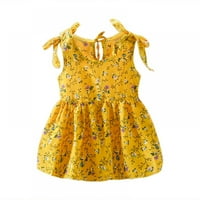 Ljetna ležerna haljina s naramenicama s cvjetnim uzorkom za djevojčice, pamučni sundress bez rukava za malu djecu,